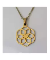 "Chic & Simple -Star from circles" Gold Color Necklace