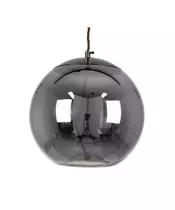 ΑΧΤΟΝ 00749 Μοντέρνο Κρεμαστό Φωτιστικό Οροφής Μονόφωτο Διάφανο Φιμέ Νίκελ Γυάλινο LED AC 100-240V Θερμό Λευκό 2700K Φ30 x Y30cm