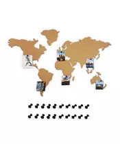 Αυτοκόλλητος Πίνακας Ανακοινώσεων από Φελλό σε Σχήμα Παγκόσμιος Χάρτης με Πινέζες Puzzle World Map 102 x 50 cm Bakaji 8054143000948