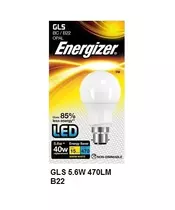 S8857 LED GLS 5.6W 470LM B22 WARM WHITE