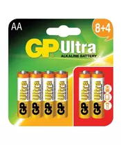 GP Ultra Alkaline Batteries AA 8+4 656.012UK