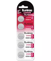Uniross CR2016 Button Cell Lithium Battery (5pack)