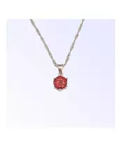 Silver Pendant "Red Zircons" (S925)