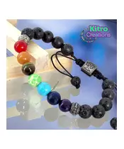 "7 Chakras -4" Natural Stones Handmade Men's Bracelet