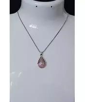 Silver Pendant "Drop 2 - Pink" (S925)