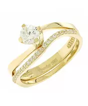 14K CUBIC ZIRCON DOUBLE RING