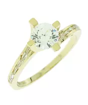 14k cubic zircon promise ring