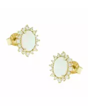 14K WHITE OPAL STATS EARRINGS