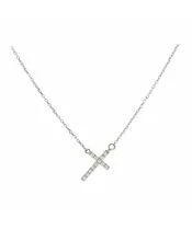 14K CUBIC ZIRCON CROSS NECKLACE