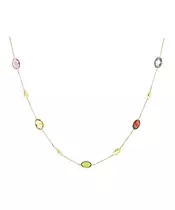 14K MULTI COLOR STONE NECKLACE