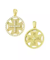 9K CROSS PENDANT CUBIC ZIRCON STONES