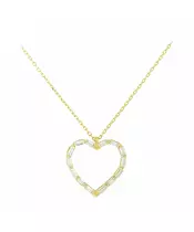 14k cubic zircon heart necklace