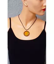 Artistic handmade necklace "Yellow Tulip"