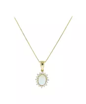 14K GOLD WHITE OPAL NECKLACE