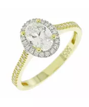 14K GOLD CUBIC ZIRCON RING