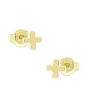 14K GOLD CROSS EARRINGS