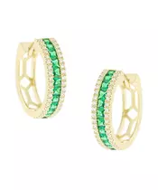 14K CZ HOOP EARRINGS