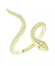 14K GOLD CUBIC ZIRCON SNAKE RING