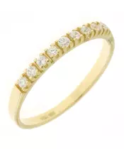 14K GOLD HALF ETERNITY CUBIC ZIRCON RING