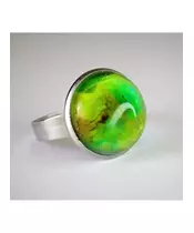 "Green Aura" Resin Art Ring