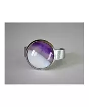 Chevron Amethyst Natural Gemstone Ring