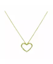 14K GOLD HEART NECKLACE  ZIRCON WITH THE CHAIN