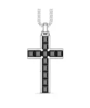 ZANCAN  Mens Cross Necklace with Natural Stones