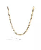 925 STERLING SILVER GOLD PLATED TENNIS NECKLACE