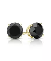 18K 0.58CTW NATURAL BLACK DIAMONDS STAT EARRINGS