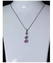 Silver Pendant "Double Wave - Purple" (S925)