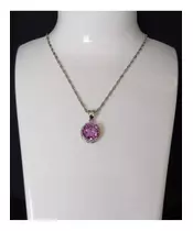 Silver Pendant "Purple Circle" (S925)