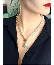 Handmade Necklace "Pearls" (gold color)