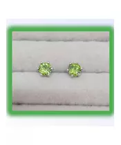 Silver Earrings "Green-Laim Zircons" (S925)