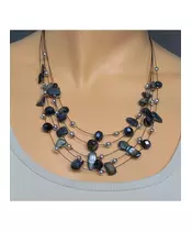 Multi-layers Necklace - Black Beads