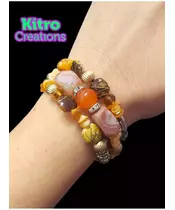 Multilayered Beads Bracelet "Orange"