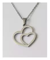 "Chic & Simple -Hearts No.1"Silver Color Necklace