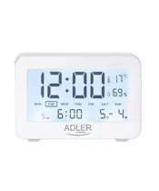 Ψηφιακό Επιτραπέζιο Ρολόι με Ξυπνητήρι Χρώματος Λευκό Adler AD-1196W