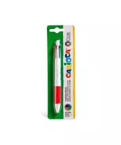 Carioca Στυλό Ballpoint 1.0mm με Πολύχρωμο Mελάνι 4 Colors με Κόκκινο Λάστιχο
