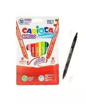 Carioca Birello Double Tip Πλενόμενοι Μαρκαδόροι Ζωγραφικής Λεπτοί με Διπλή Μύτη σε 10 Χρώματα