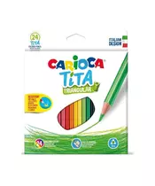 Carioca Tita Συνθετικές &#038; Οικολογικές Ξυλομπογιές με Τριγωνικό Σχήμα σε Χάρτινο Κουτί με 24 Χρώματα