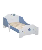 Ξύλινο Χαμηλό Μονό Παιδικό Κρεβάτι 143 x 74 x 59 cm για Στρώμα 140 x 70 x 5-10 cm HOMCOM 311-021