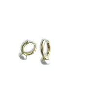 Hoops with pearl drop- Silver 925 Gold Plated