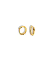 Mini hoops with zircons 7mm- Silver 925 Gold Plated