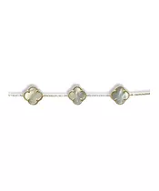 9ct Gold Bracelet with 3 flowers Mother of Pearl