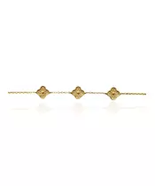 Bracelet 3 flowers with zircons - Silver 925 Gold Plated