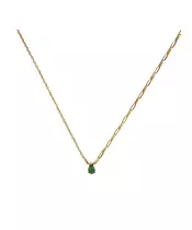 Necklace Green Drop - Silver 925 Gold Plated