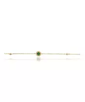 Bracelet with green zircon - Silver 925 Gold Plated