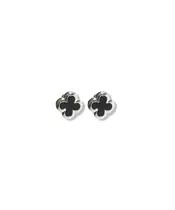 Flower Earrings with Black Onyx - Silver 925