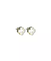 Flower Earrings with Mother of Pearl - Silver 925 Gold Plated