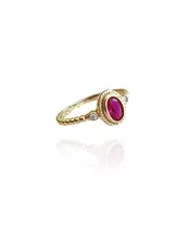 9ct Gold Vintage Ring with pink zircon